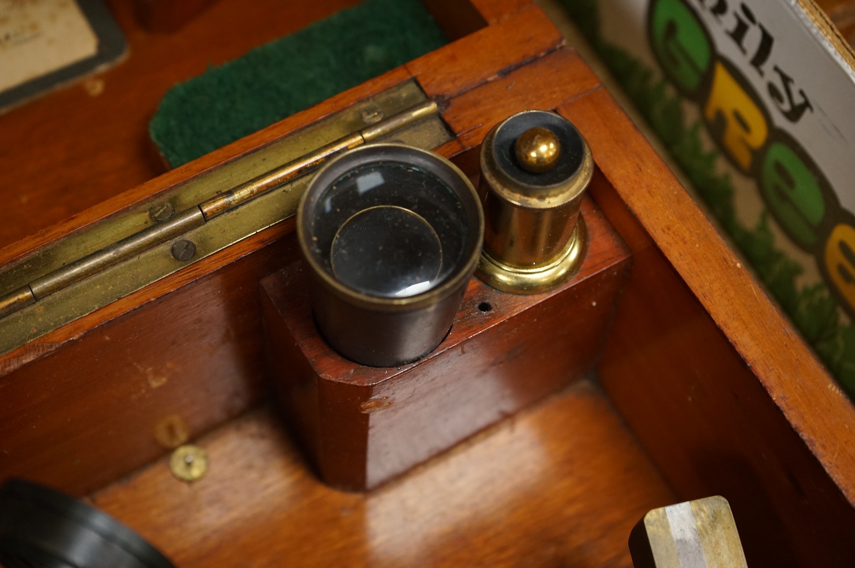 A 19th century mahogany cased sextant by Heath & co Ltd., New Eltham, London, in a fitted case with card label for the Hezzanith Observatory Works